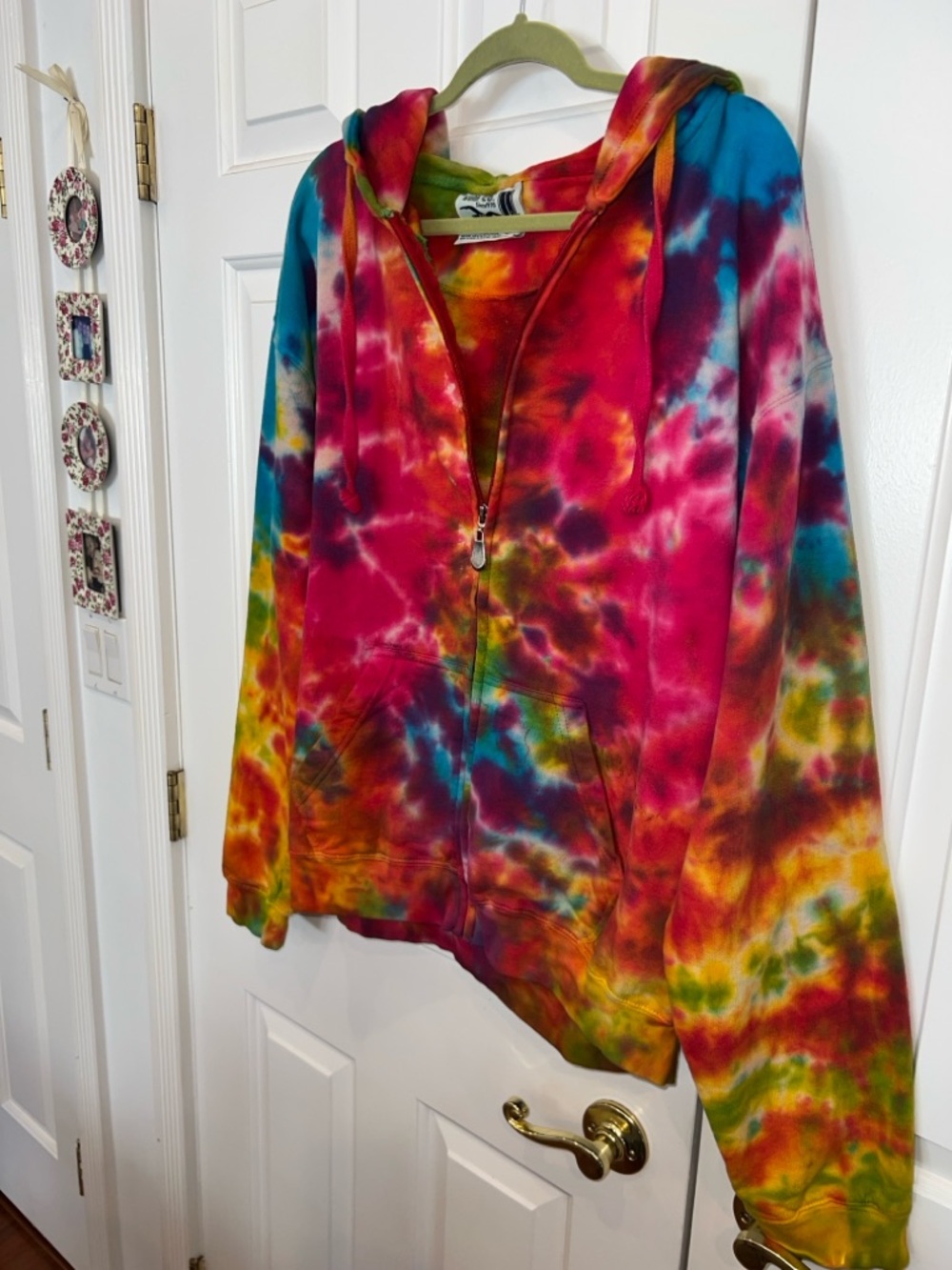 Unisex Tie-Dye Zip-Up Hoodie - Multicolor - Picture 4 of 6